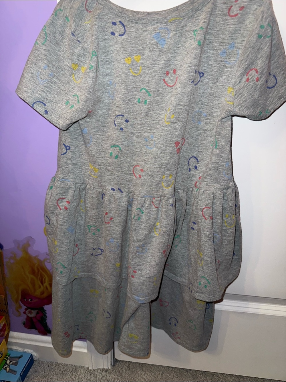 Tucker + Tate Grey Smiley Print Tiered Dress